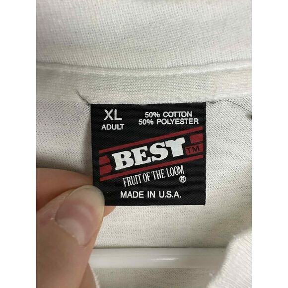 VTG BEST Fruit of the Loom GROOM 95 Single Stitch V-Neck Short Sleeve T-Shirt XL - Picture 3 of 6